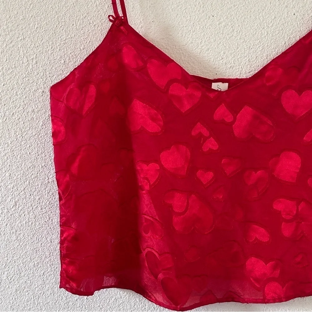 Secret Treasures Women’s Slip Cami XL Red Hearts Intimate Date Sexy Feminine